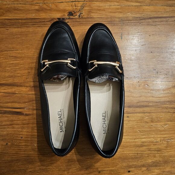 Michael Simon Black Horsebit Flat Loafers Size 8.5 Business Casual Trendy - Picture 9 of 9